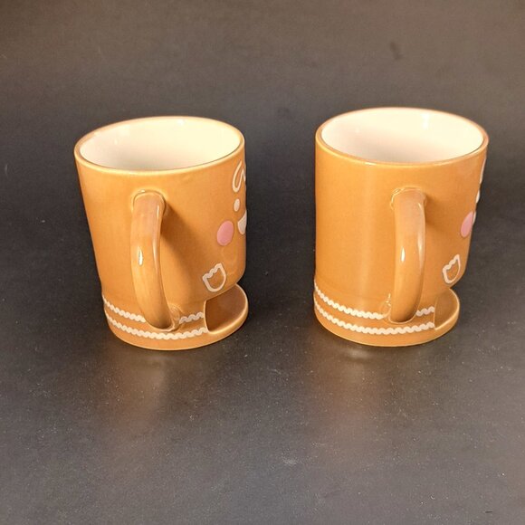 Pair of Indigo Gingerbread Cookie Pocket Mugs - Picture 4 of 6
